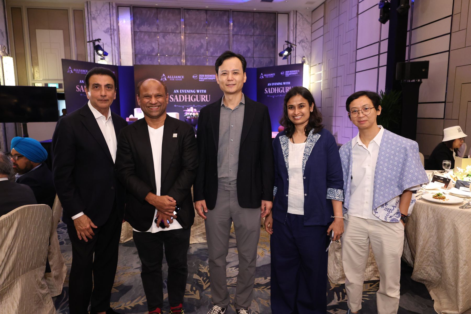 Raj Kumar Hiranandani, Founder of Royal Holdings, and Mohamed Ismail Gafoor, Founder and Executive Chairman of PropNex, with guests